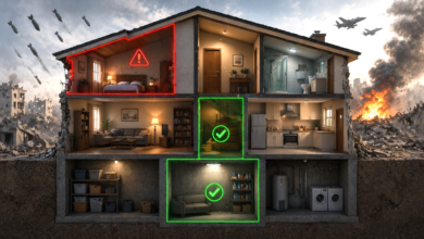 مکان‌های امن خانه برای پناه گرفتن